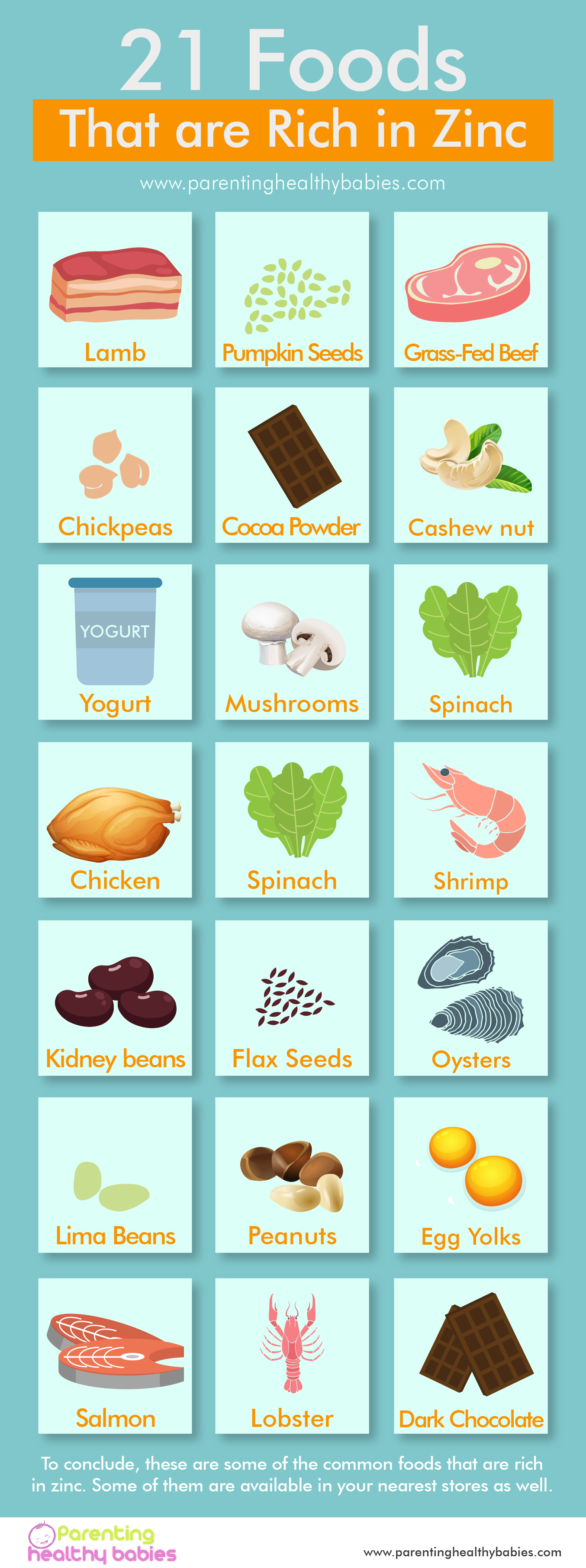 source of zinc in food