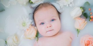 milk bath baby