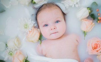 milk bath baby