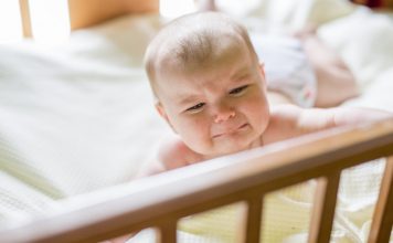 baby wakes up crying