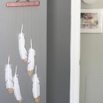 Gold Dipped Feather Mobile Wall Art Decor