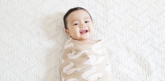 baby swaddled